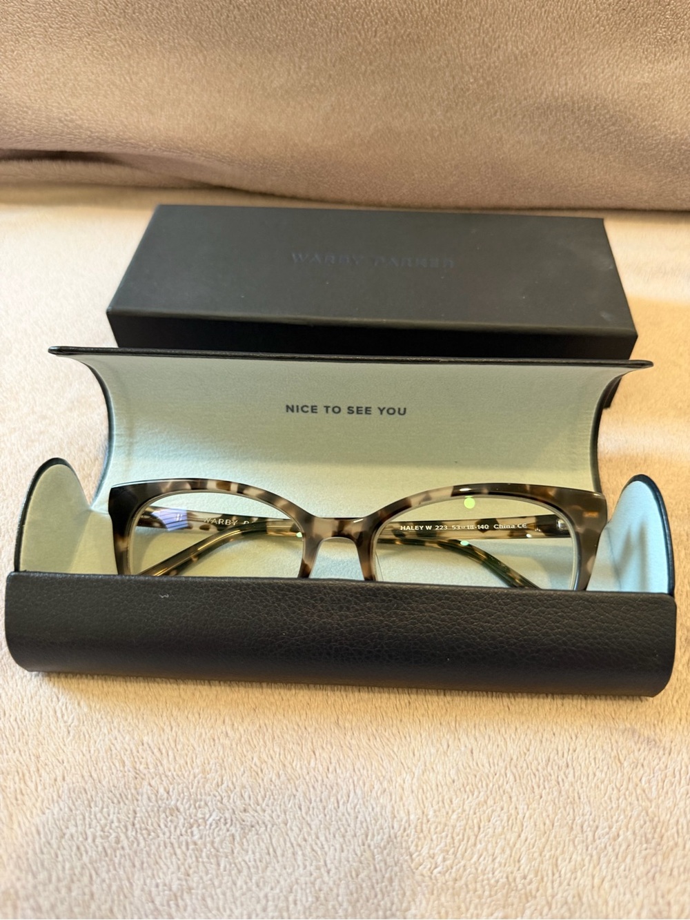 Warby Parker Tortoiseshell Cat-Eye Glasses (Wide Fit) - Picture 9 of 9